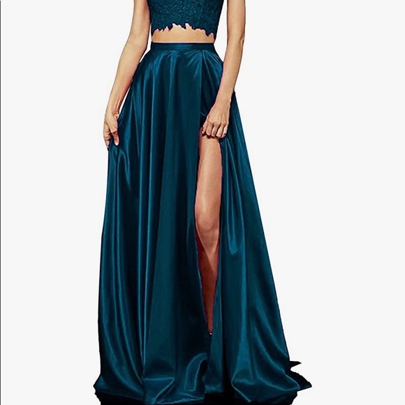 Dresses | Teal Two Piece Prom Dress | Poshmark